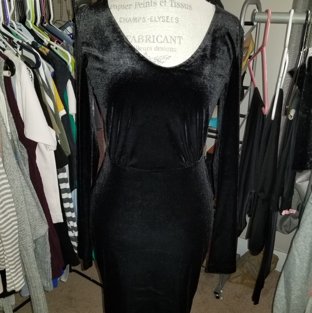 Black velvet dress
